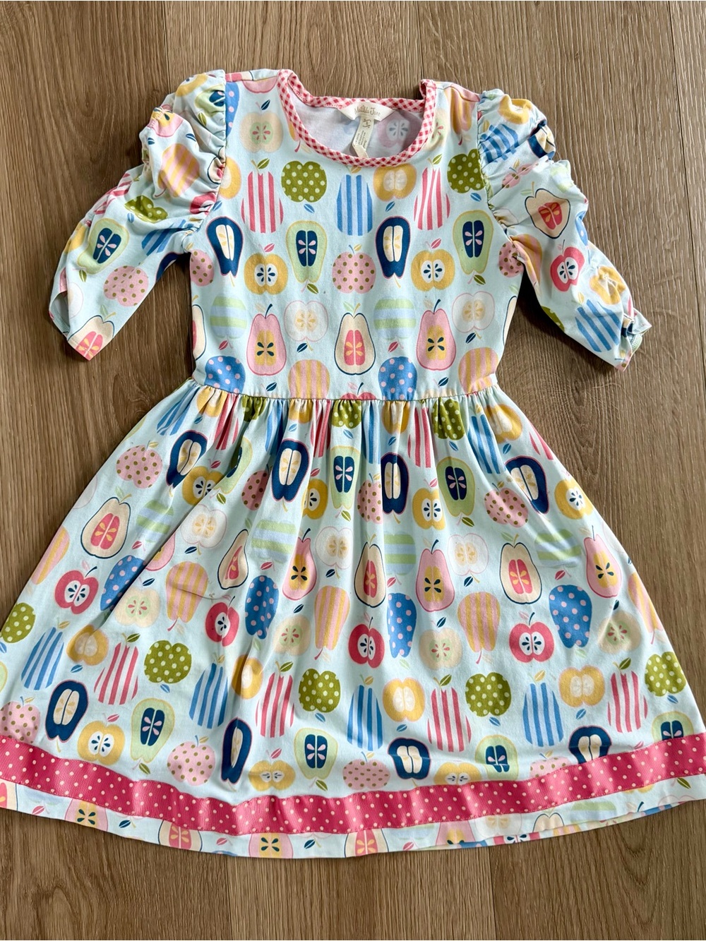 Matilda Jane Fruit Apple Pear Puff Sleeve Dress Size 8